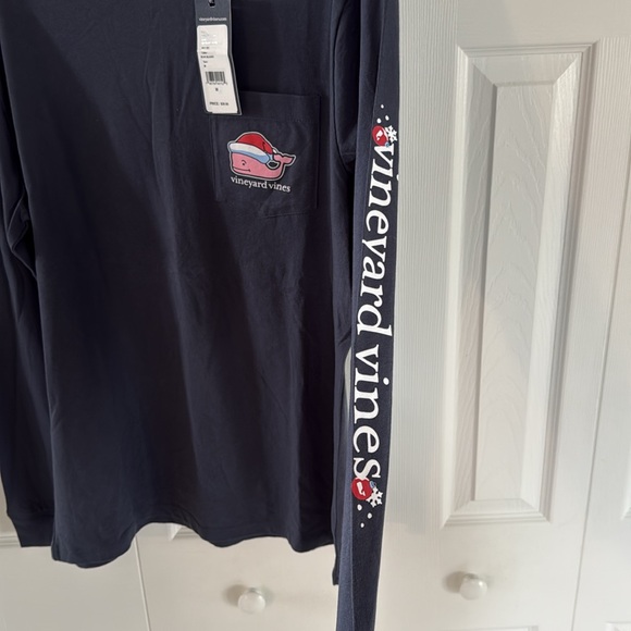 NWT Vineyard Vines Happy Holidays Christmas Tree Blue Blazer Pocket Tee - M - Picture 5 of 10